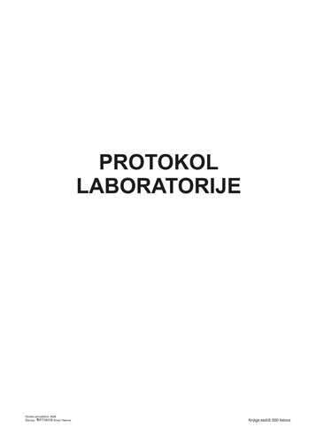 Knjiga protokol laboratorije